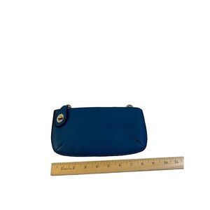 Co-lab wallet blue zipper snap  cruelty free turn key 5"x9" (scuffs)
